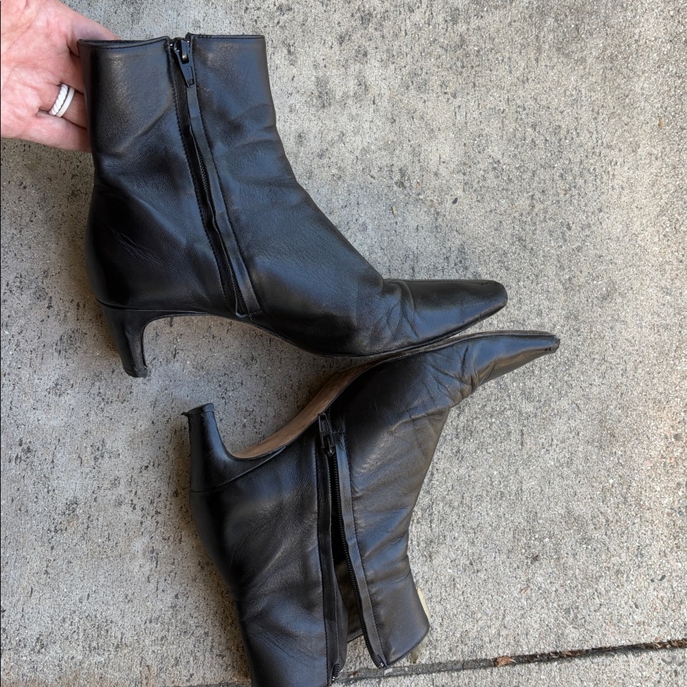 Staud Wally Boots used some wear at heel 37 1/2 square toe zipper booties flaw - Picture 8 of 16